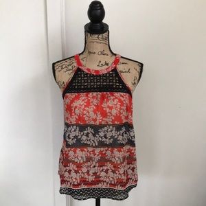 Meadow Rue Sheer Floral Crochet Tank